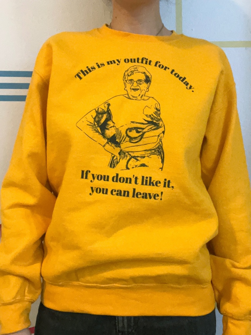 Grandma Droniak Yellow Crewneck Sweatshirt